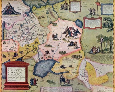 Map of the Russian empire in the sixteenth century, copy of an original of 1571 by Abraham Ortelius